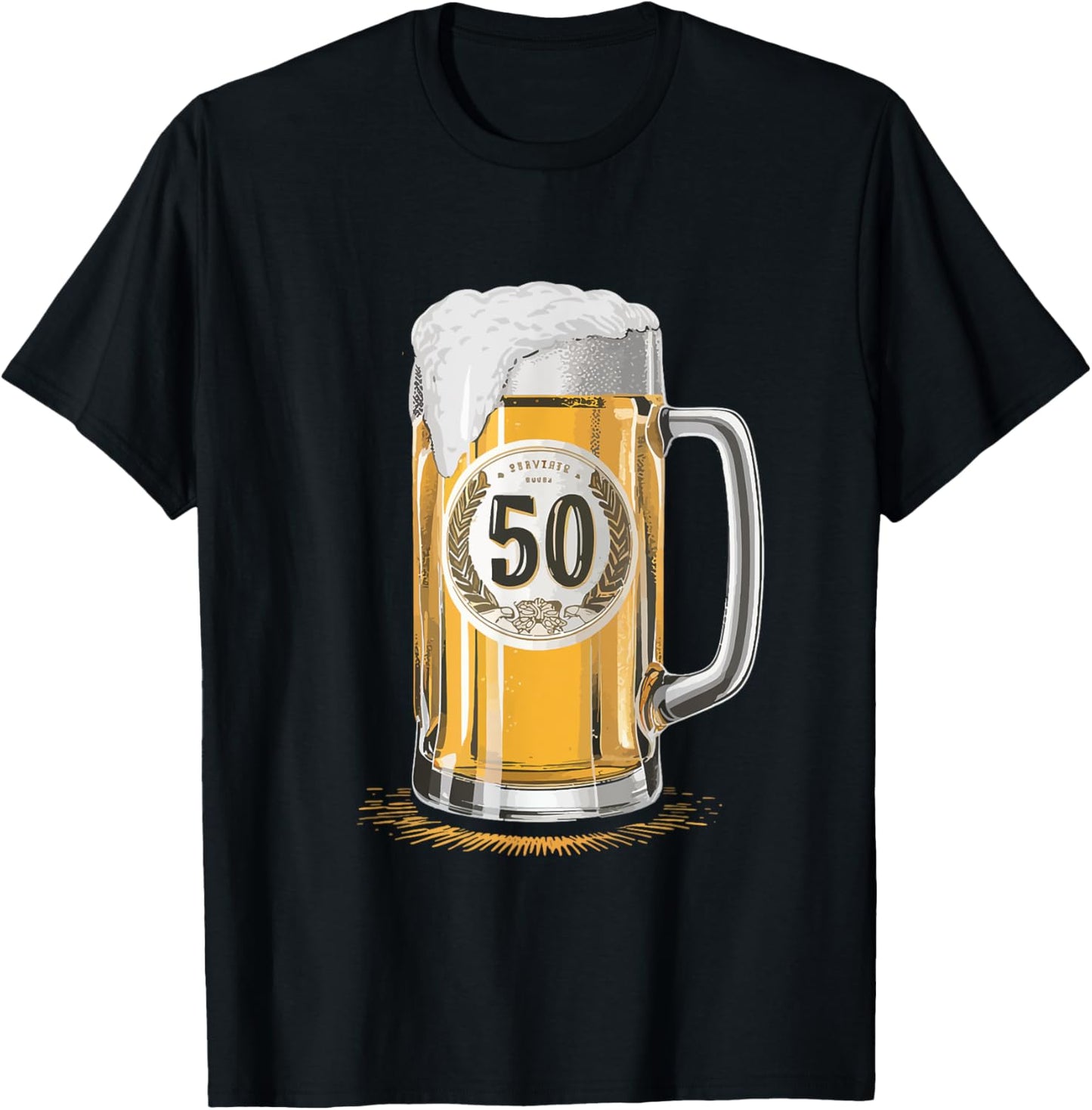 Beer Humor Men Father 50th Birthday T-Shirt - T-Shirt | Black