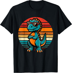 Funny Dinosaur T-Rex Retro Dinosaur T-Shirt - T-Shirt | Black
