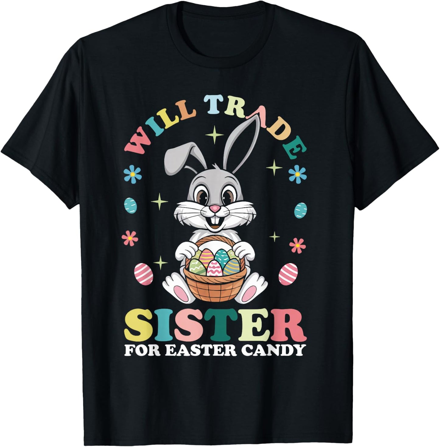 Funny Family Will Trade Sister For Easter Candy Kids Boys T-Shirt - T-Shirt | Black