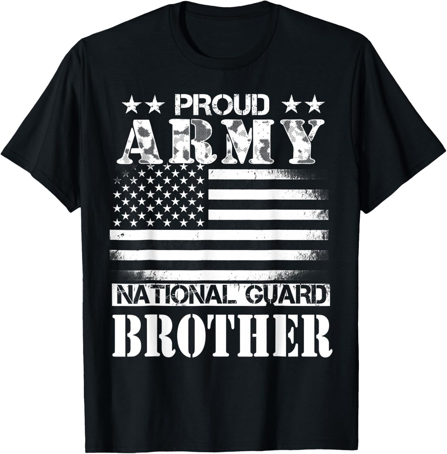 Proud Army National Guard Brother U.S. Military T-Shirt - T-Shirt | Black