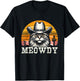 Meowdy Country Music Vintage Cat Cowboy Hat Western T-Shirt - T-Shirt | Black