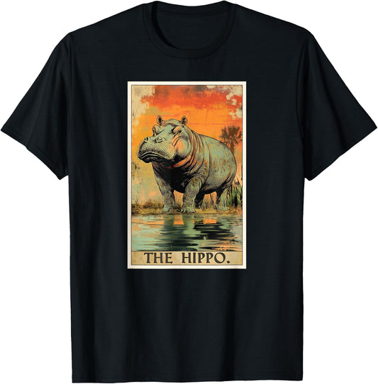 Hippo Tarot Card Hippos Hippo T-Shirt - T-Shirt | Black