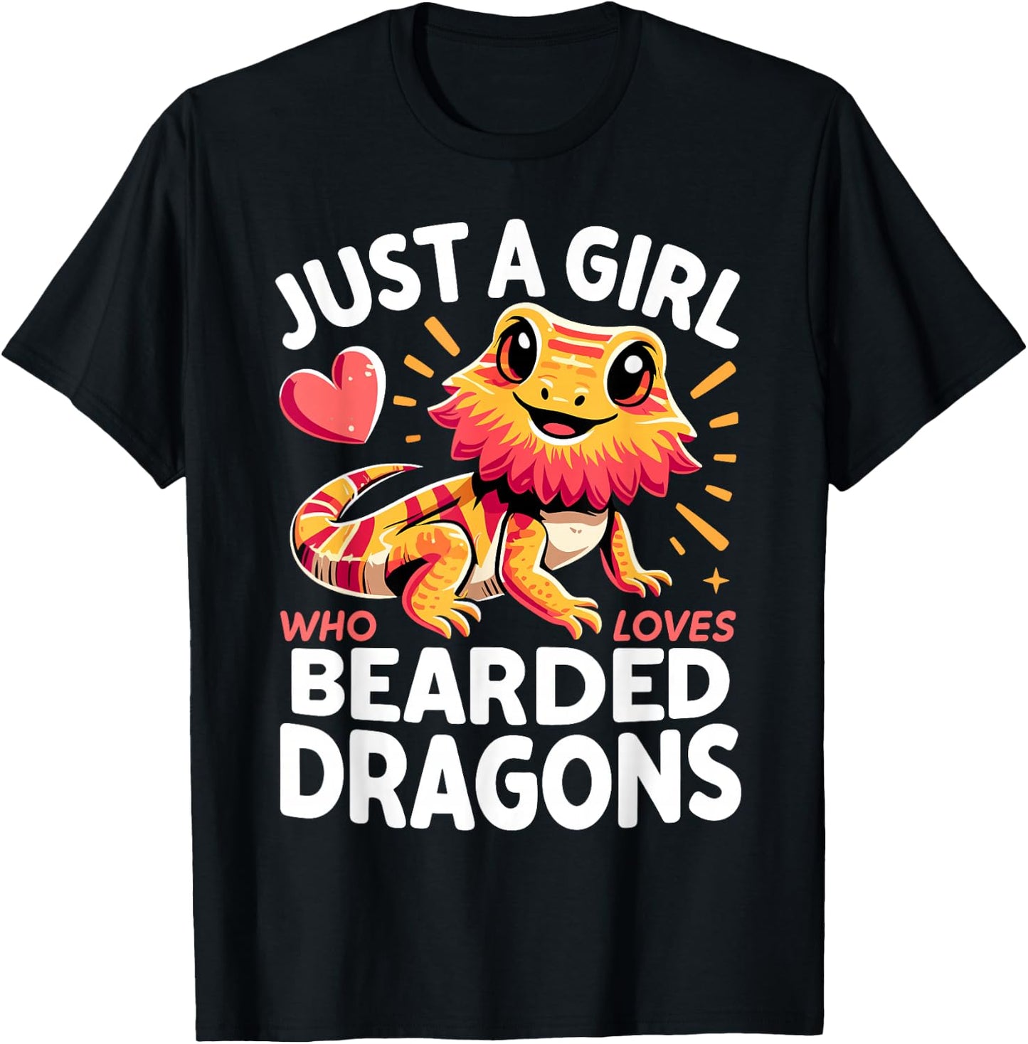 Bearded Dragon Animal Just a Girl Who Loves Bearded Dragons T-Shirt - T-Shirt | Black