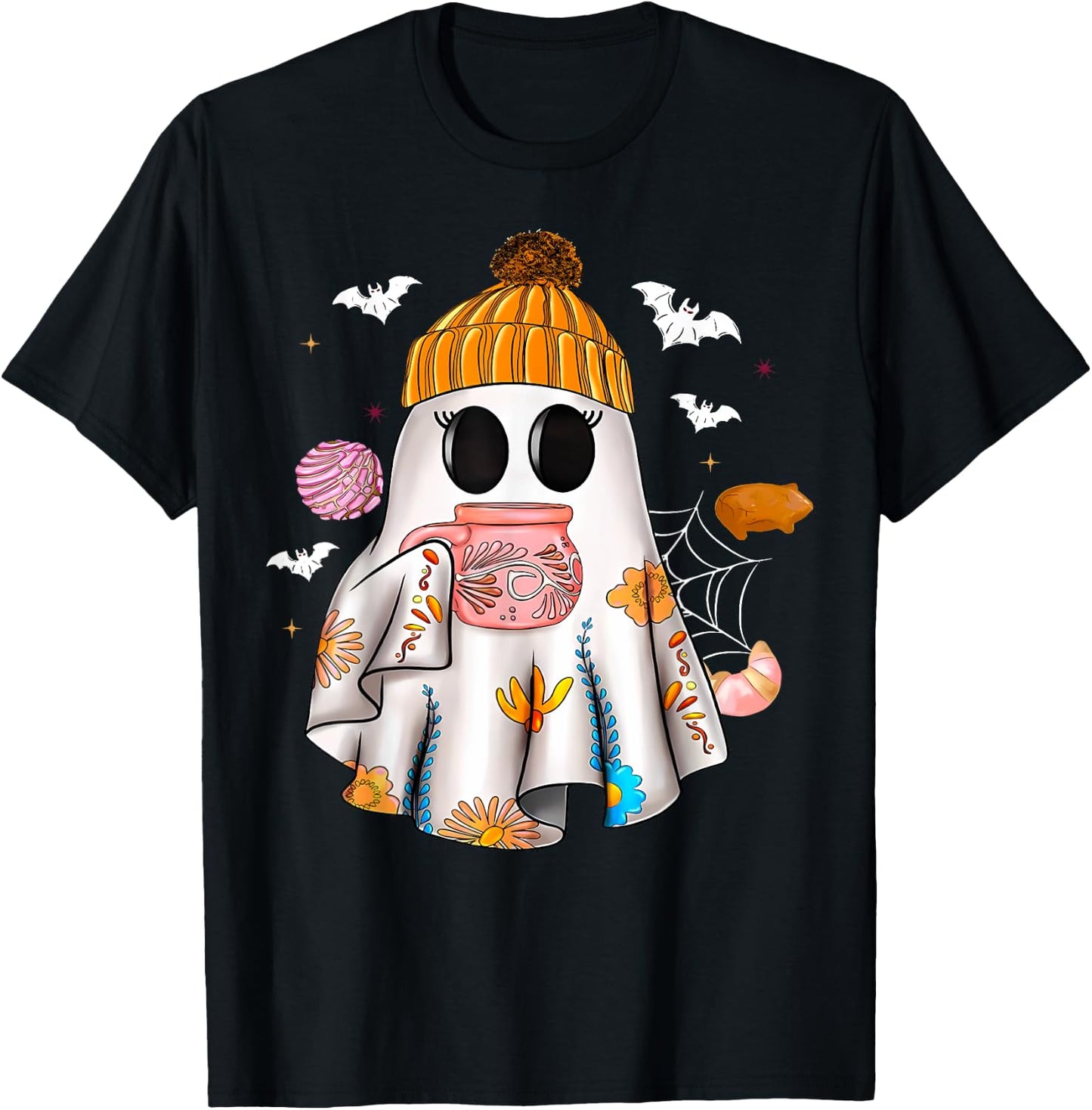 Ghost Spanish Halloween Mexican Spooky Conchas And Cucuys T-Shirt - T-Shirt | Black