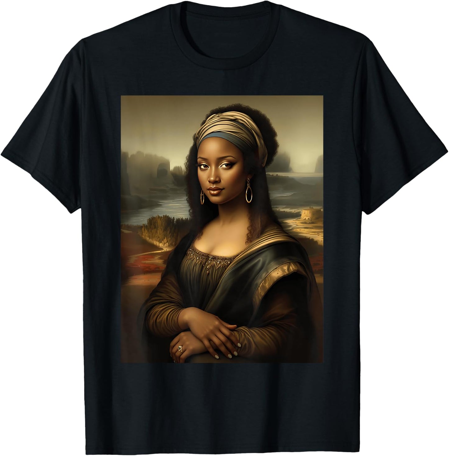 Black Mona Lisa African American Black History Month Funny T-Shirt - T-Shirt | Black