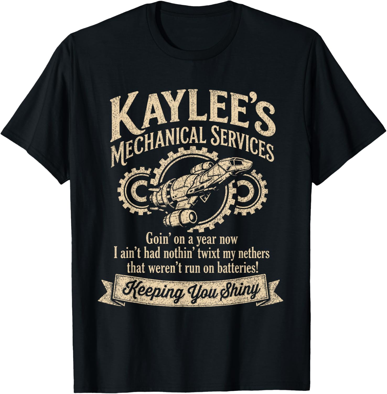 Kaylee Mechanical Services Space Mechanic T-Shirt - T-Shirt | Black