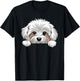Cute Maltipoo Peeking Pocket Puppy Funny Dog Lover T-Shirt - T-Shirt | Black