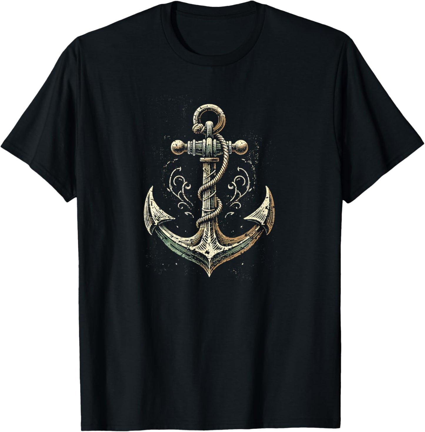 Vintage Anchor Design T-Shirt - T-Shirt | Black