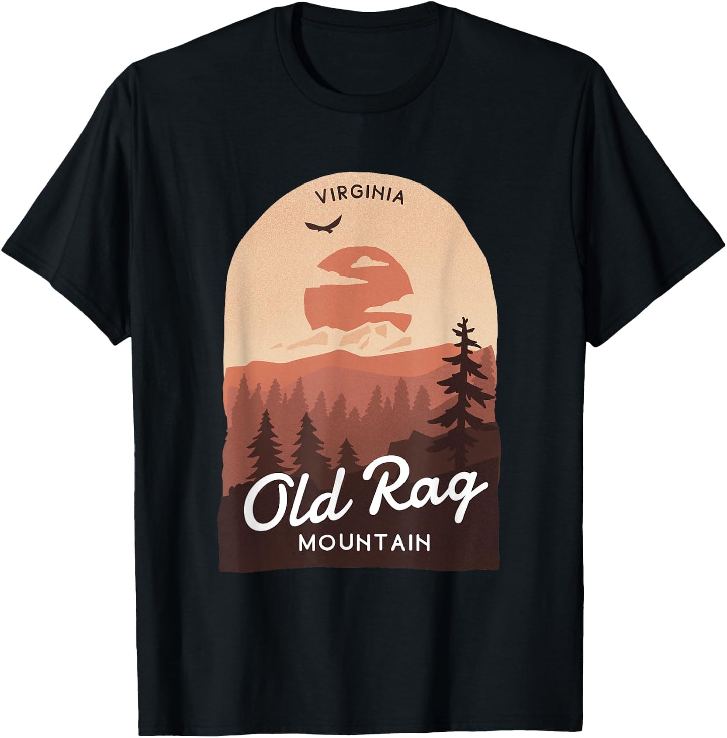 Old Rag Mountain Virginia Sunset T-Shirt - T-Shirt | Black