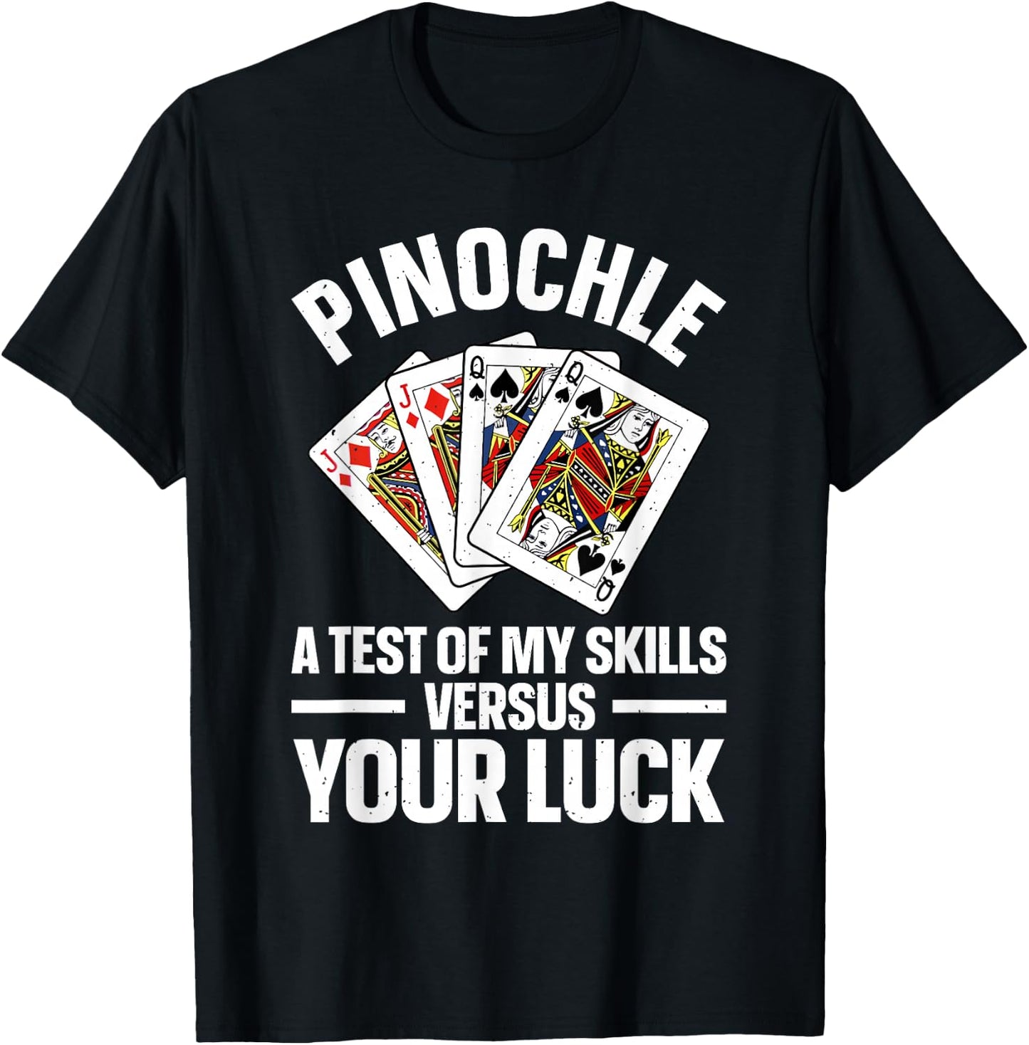 Cute Pinochle Design Women Card Game Pinochle Lover T-Shirt - T-Shirt | Black