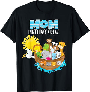 Noah's Ark Birthday Party Mom Birthday Crew Toddler Bday T-Shirt - T-Shirt | Black
