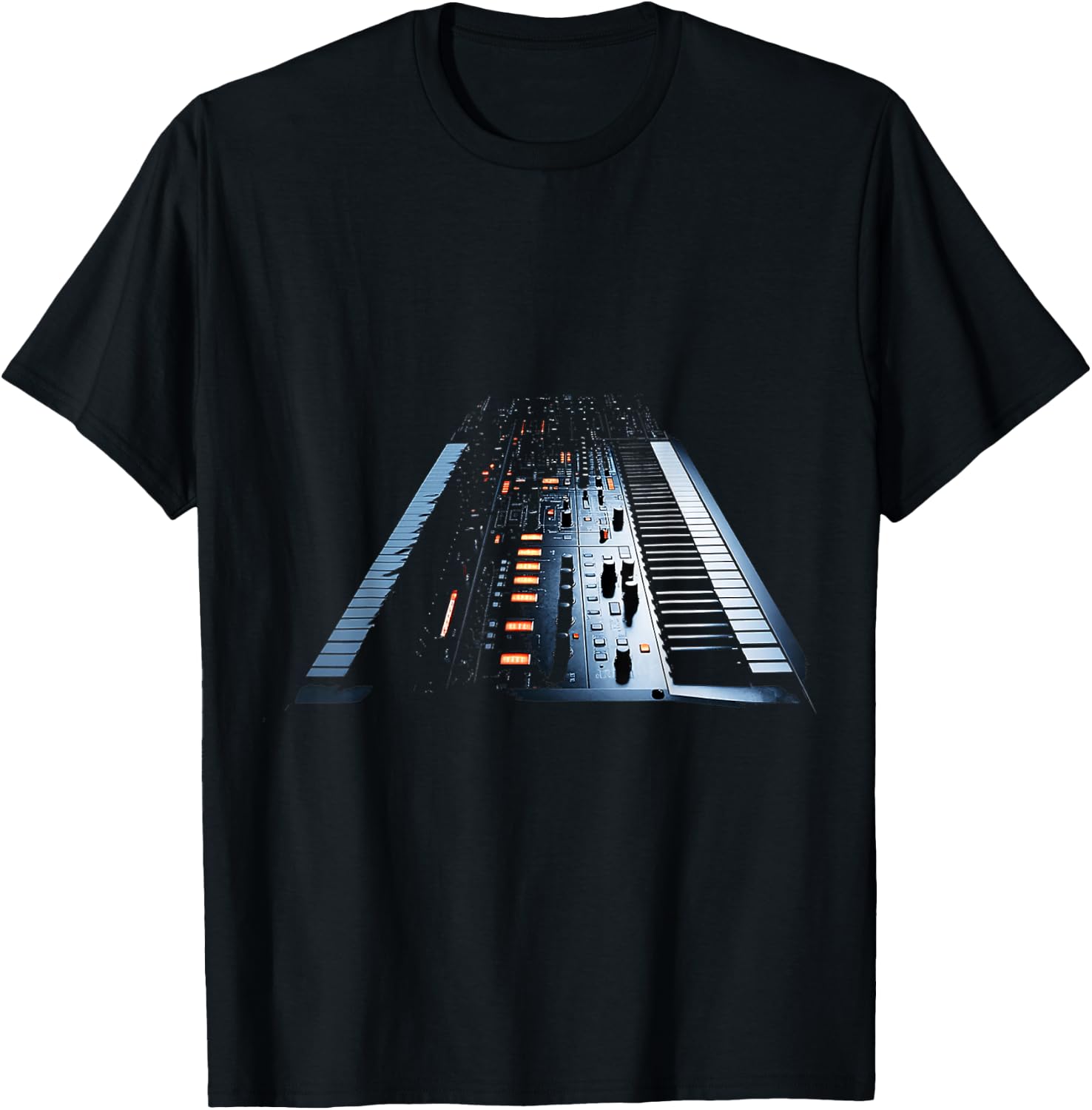 Synthesizer Music Instrument Motif Art Synthesizer T-Shirt - T-Shirt | Black