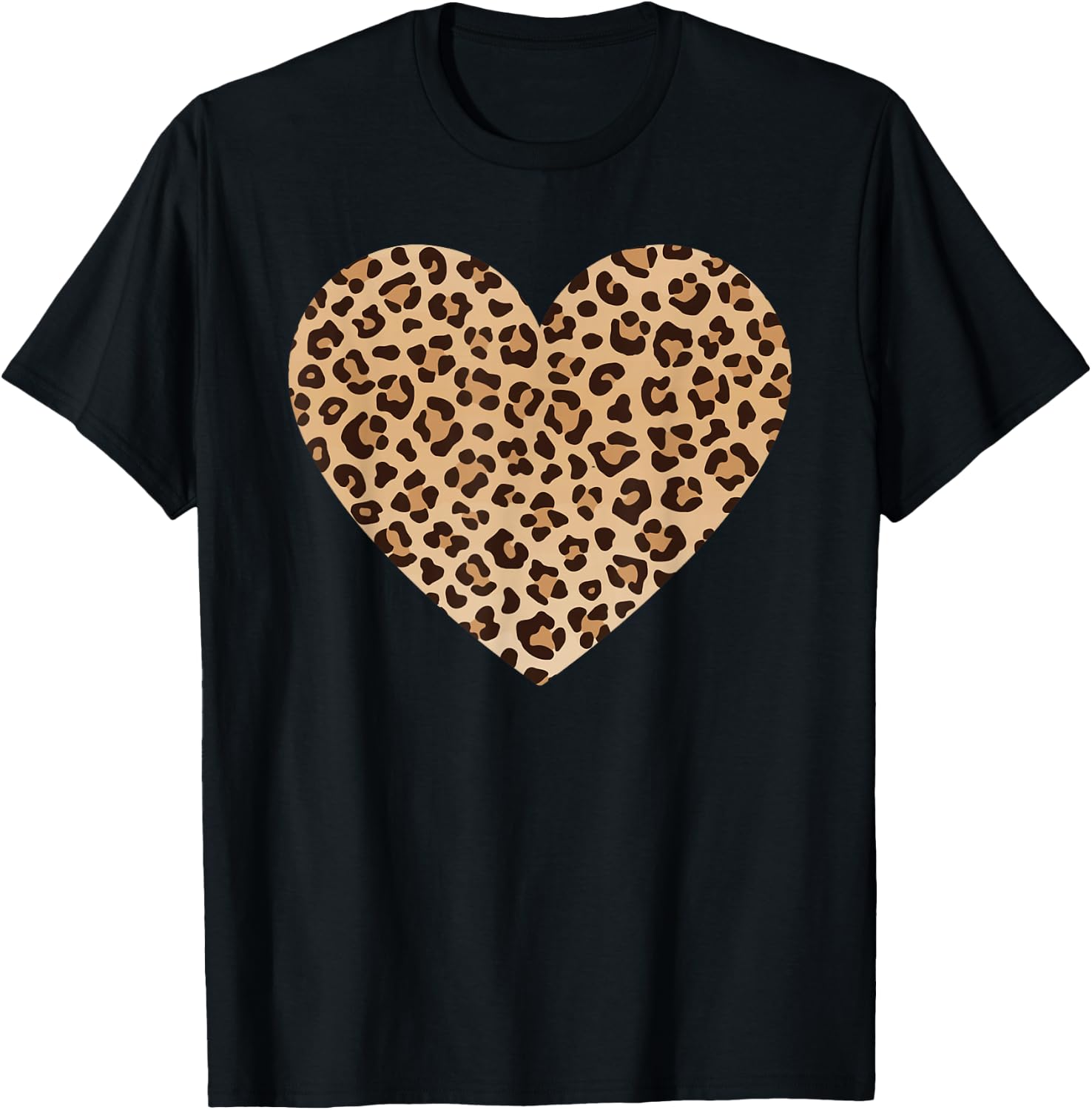 Leo Herz Gepard Leopard Motiv Leopardenmuster für Damen T-Shirt - T-Shirt | Black