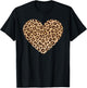 Leo Herz Gepard Leopard Motiv Leopardenmuster für Damen T-Shirt - T-Shirt | Black