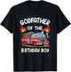 Godfather Of The Birthday Boy Fire Truck Firefighter 1St T-Shirt - T-Shirt | Black