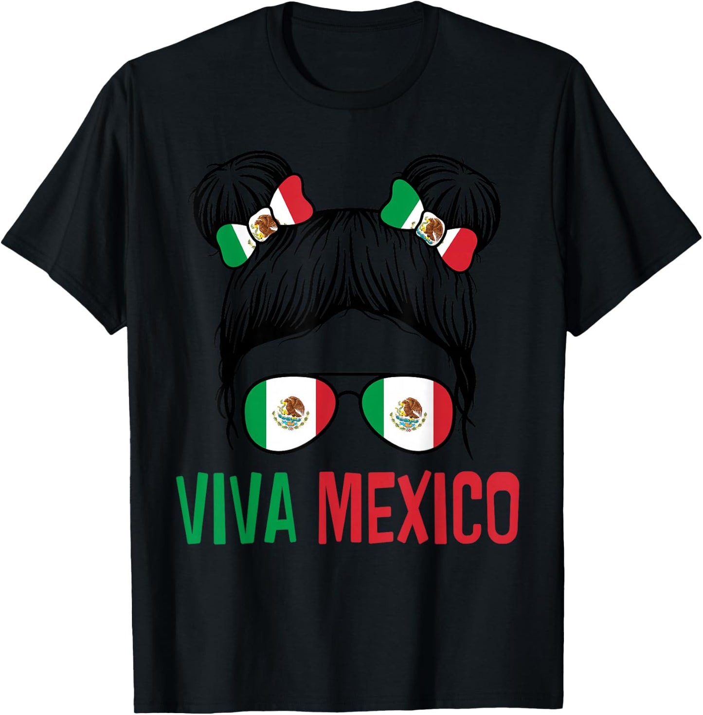 Viva Mexico Shirt Kids Girls Independence Day Mexican Flag T-Shirt - T-Shirt | Black