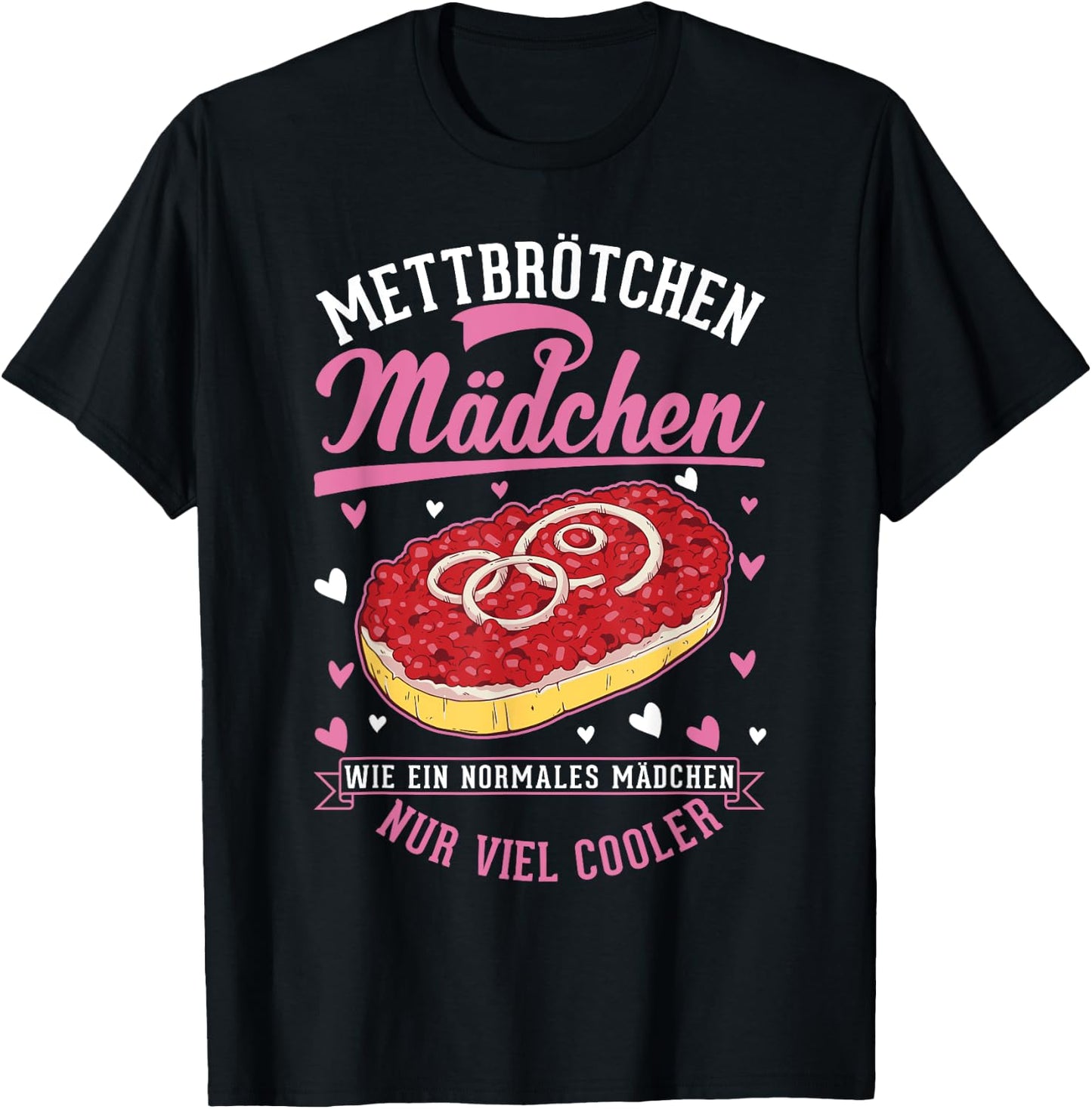 Mettbuns Girls' Hackepeter Mett Bun , black, s T-Shirt - T-Shirt | Black