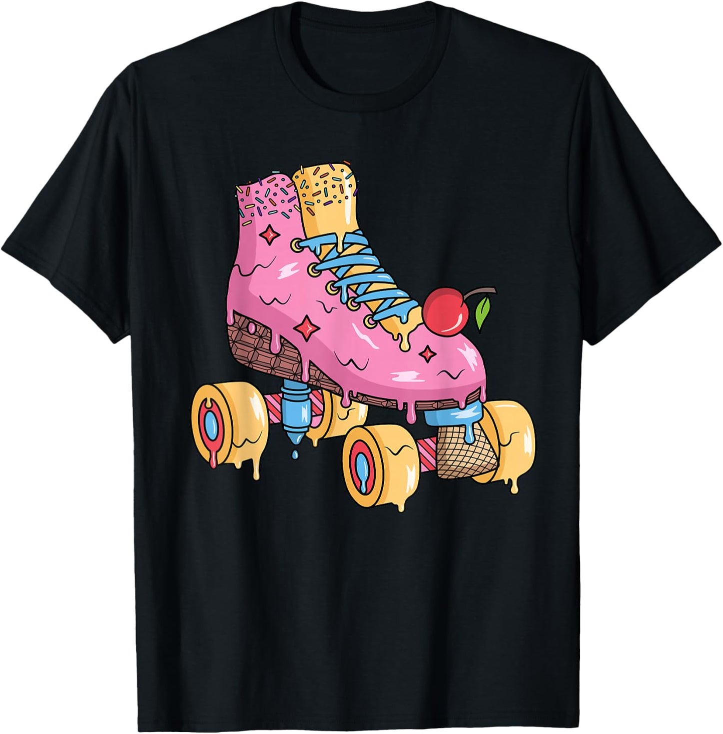 Rollschuhe Eiscreme Roller Skates Mädchen Rollschuh T-Shirt - T-Shirt | Black