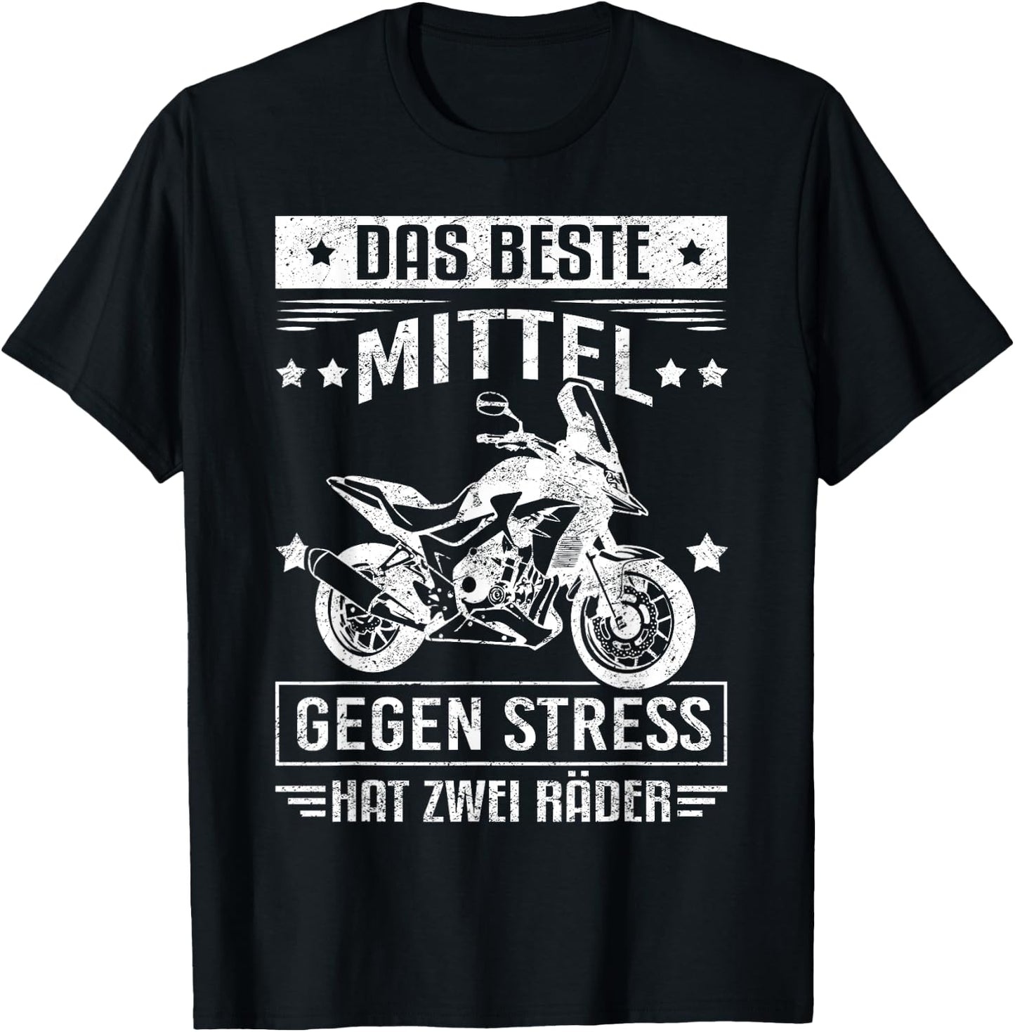 Men's Best Medium Against Stress Motorcycle Gift T-Shirt - T-Shirt | Black