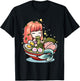 Cute Mermaid Eating Ramen Kawaii Noodle Bowl T-Shirt - T-Shirt | Black