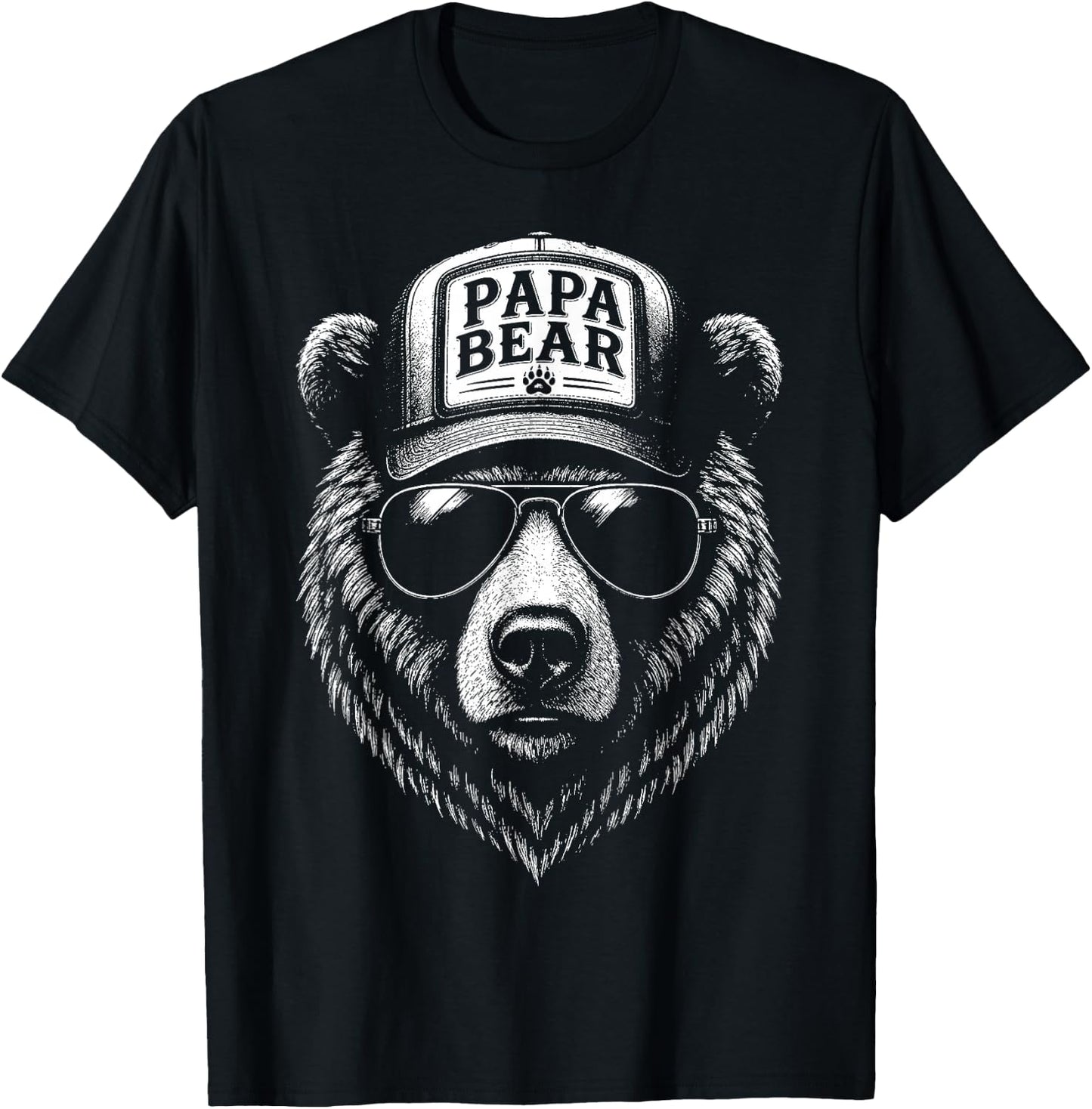 Papa Geschenk Vatertag Bester Papa Papa Bär Lustiges T-Shirt - T-Shirt | Black