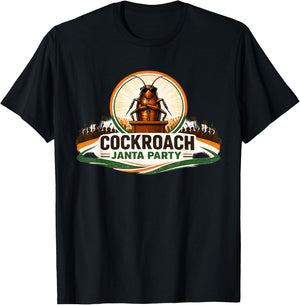 Cockroach Janta Party Funny Political Meme T-Shirt - T-Shirt | Black
