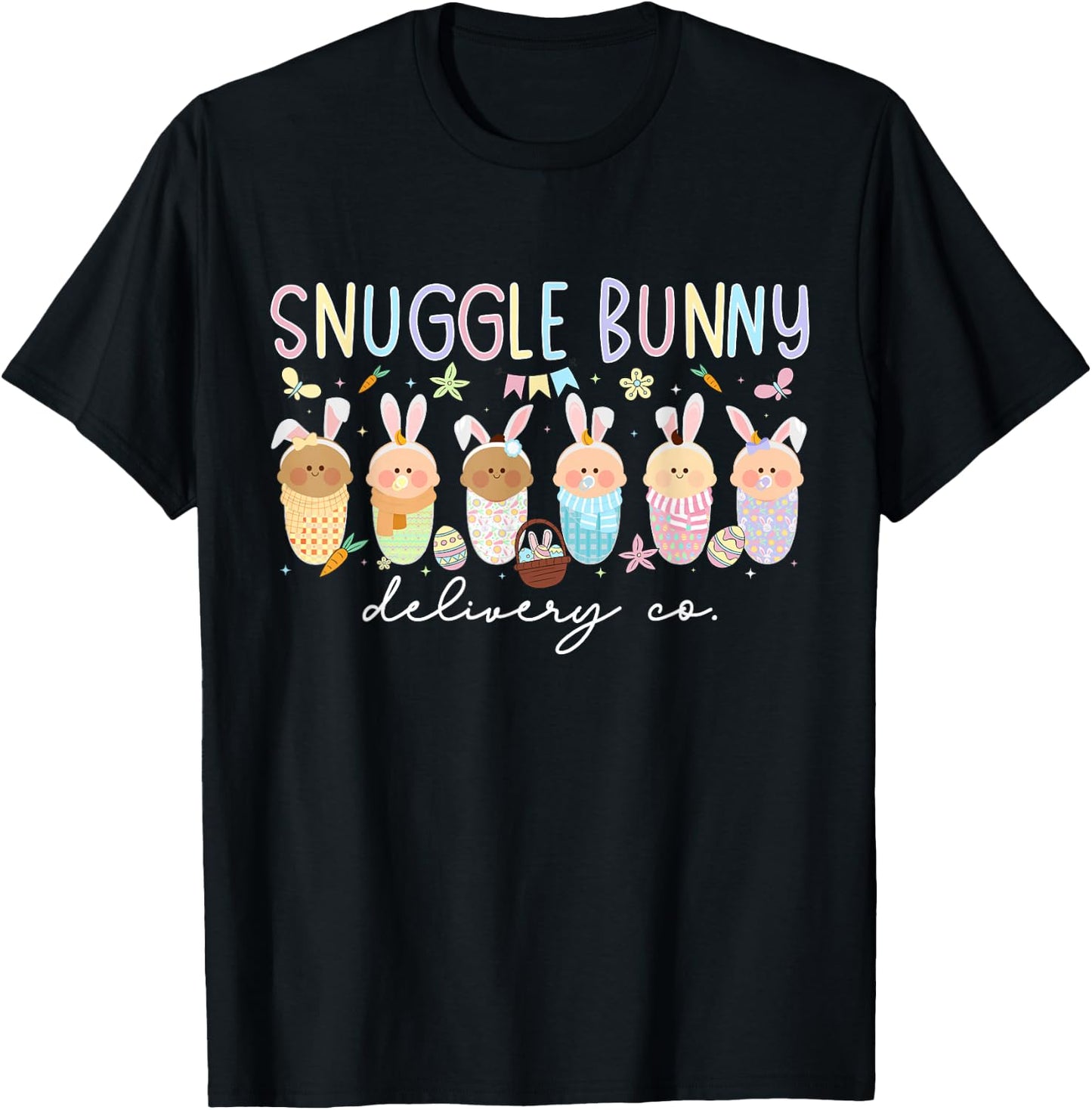 Snuggle Bunny Delivery Co Mother Baby Nurse Easter L&D Nurse T-Shirt - T-Shirt | Black