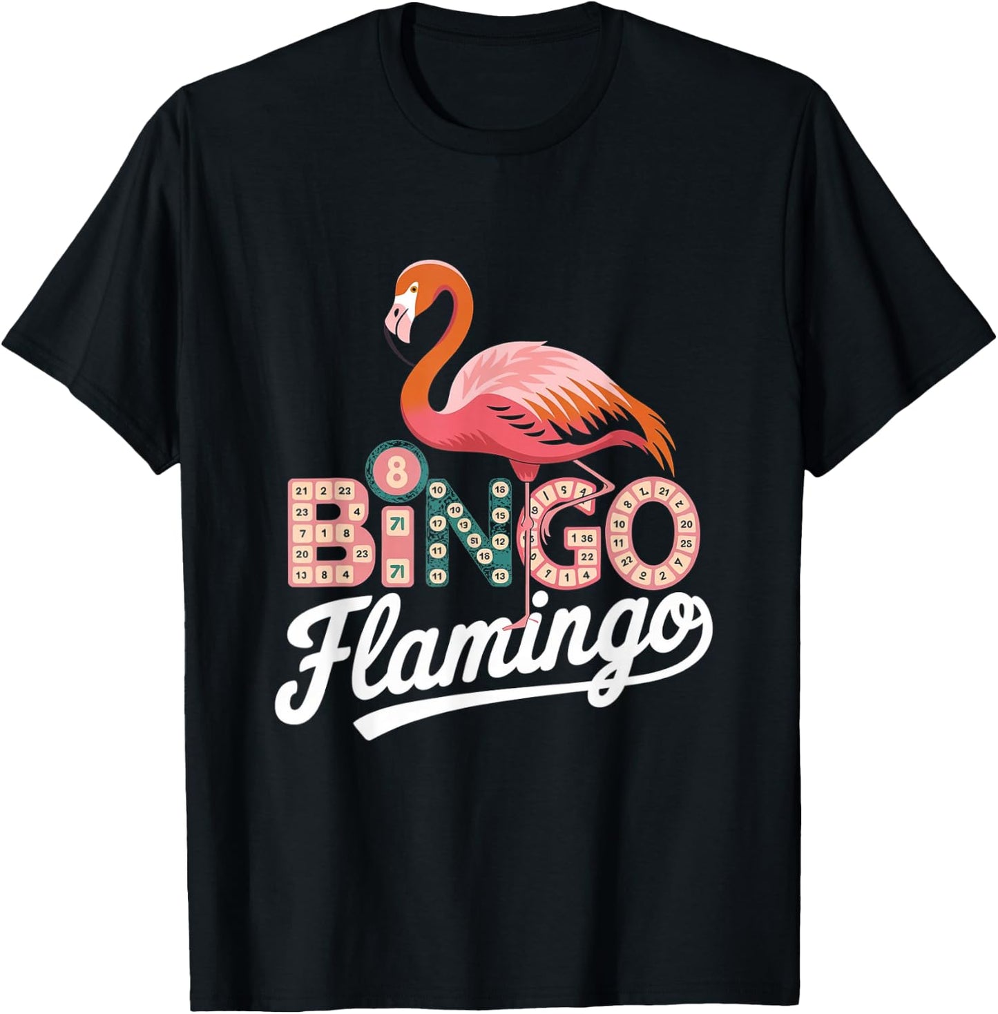 Bingo Player - Funny Bingo Flamingo T-Shirt - T-Shirt | Black