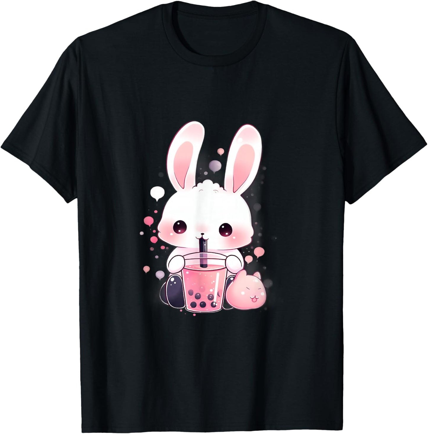 Bunny Boba Tea Bubble Tea Anime Kawaii T-Shirt - T-Shirt | Black