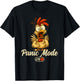 Panic Mode ON - Funny Chicken Design for Stress Humor T-Shirt - T-Shirt | Black