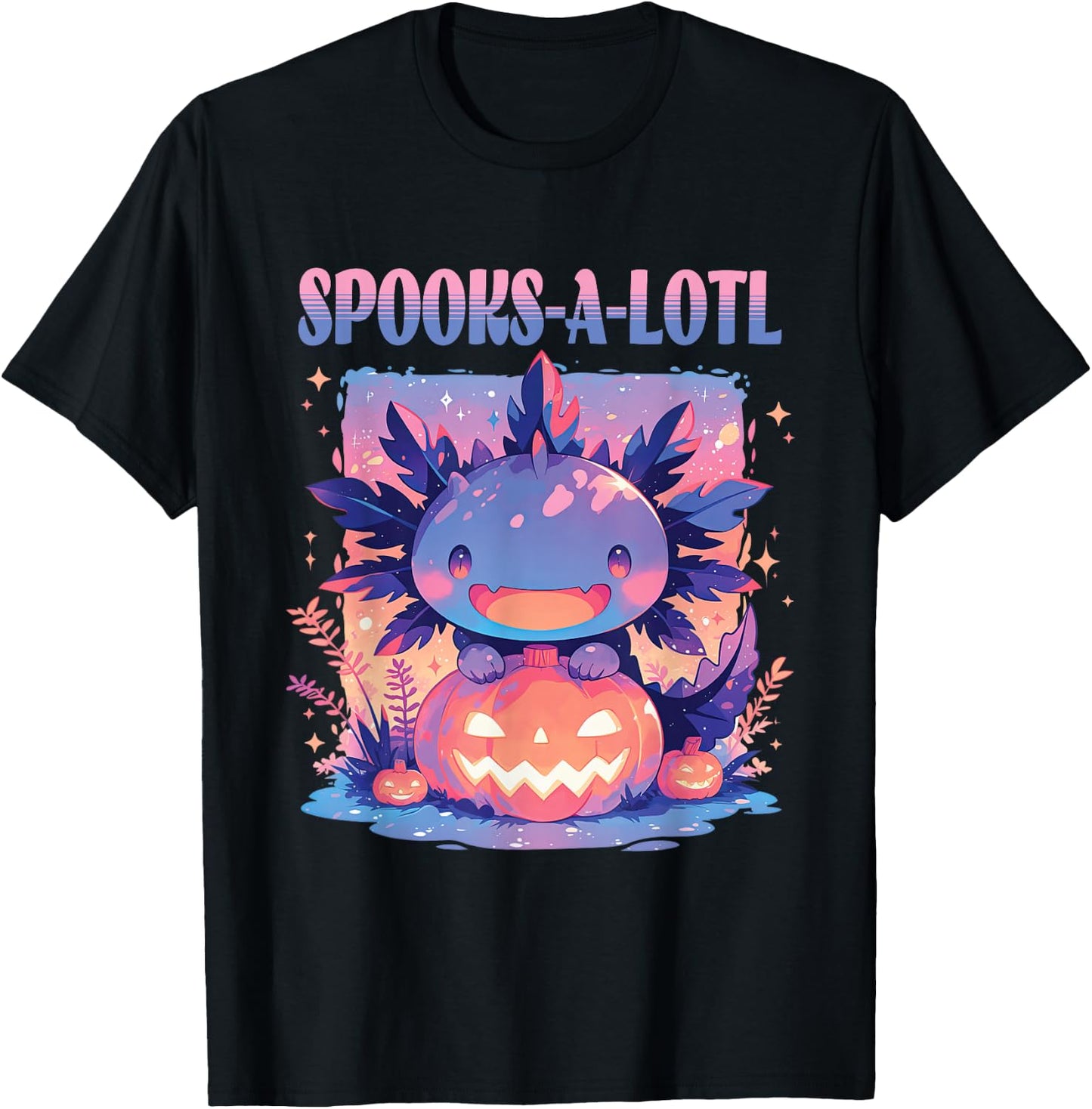 Spooks-A-Lotl Halloween Axolotl T-Shirt - T-Shirt | Black