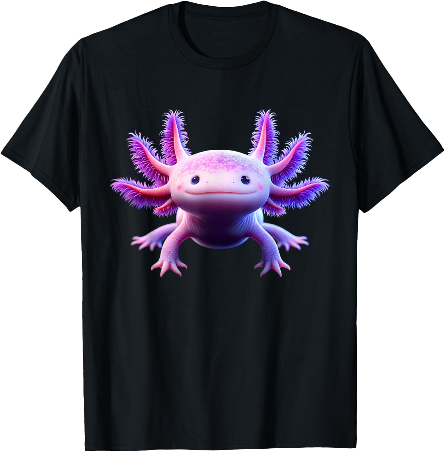 Funny Axolotl Anime Cute Axolotl T-Shirt - T-Shirt | Black