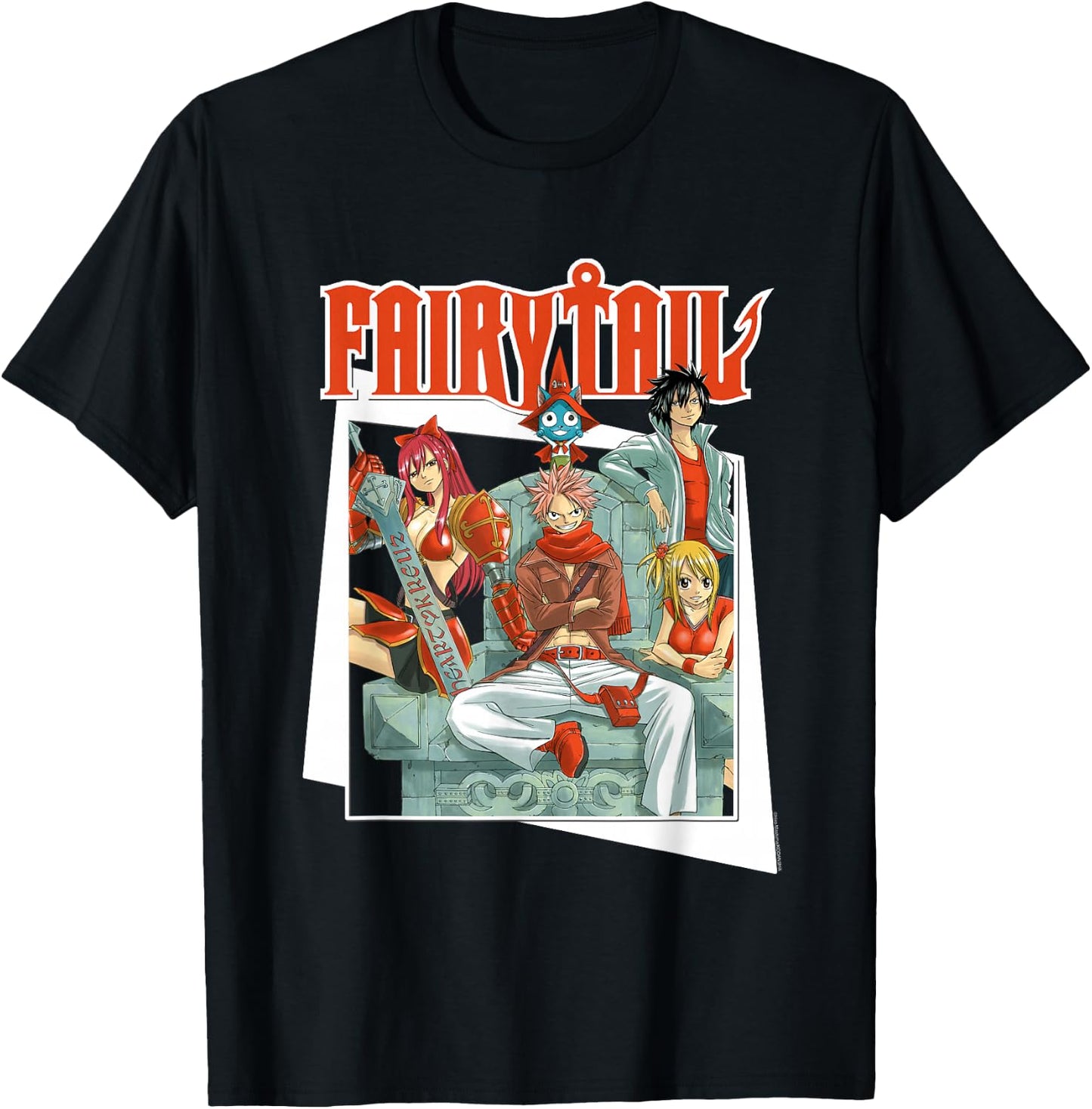 Fairy Tail Manga All Red Team Natsu T-Shirt - T-Shirt | Black