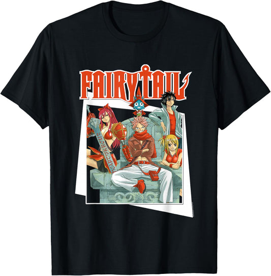Fairy Tail Manga All Red Team Natsu T-Shirt - T-Shirt | Black