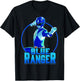 Power Rangers Blue Ranger Karate Action Circle Portrait T-Shirt - T-Shirt | Black