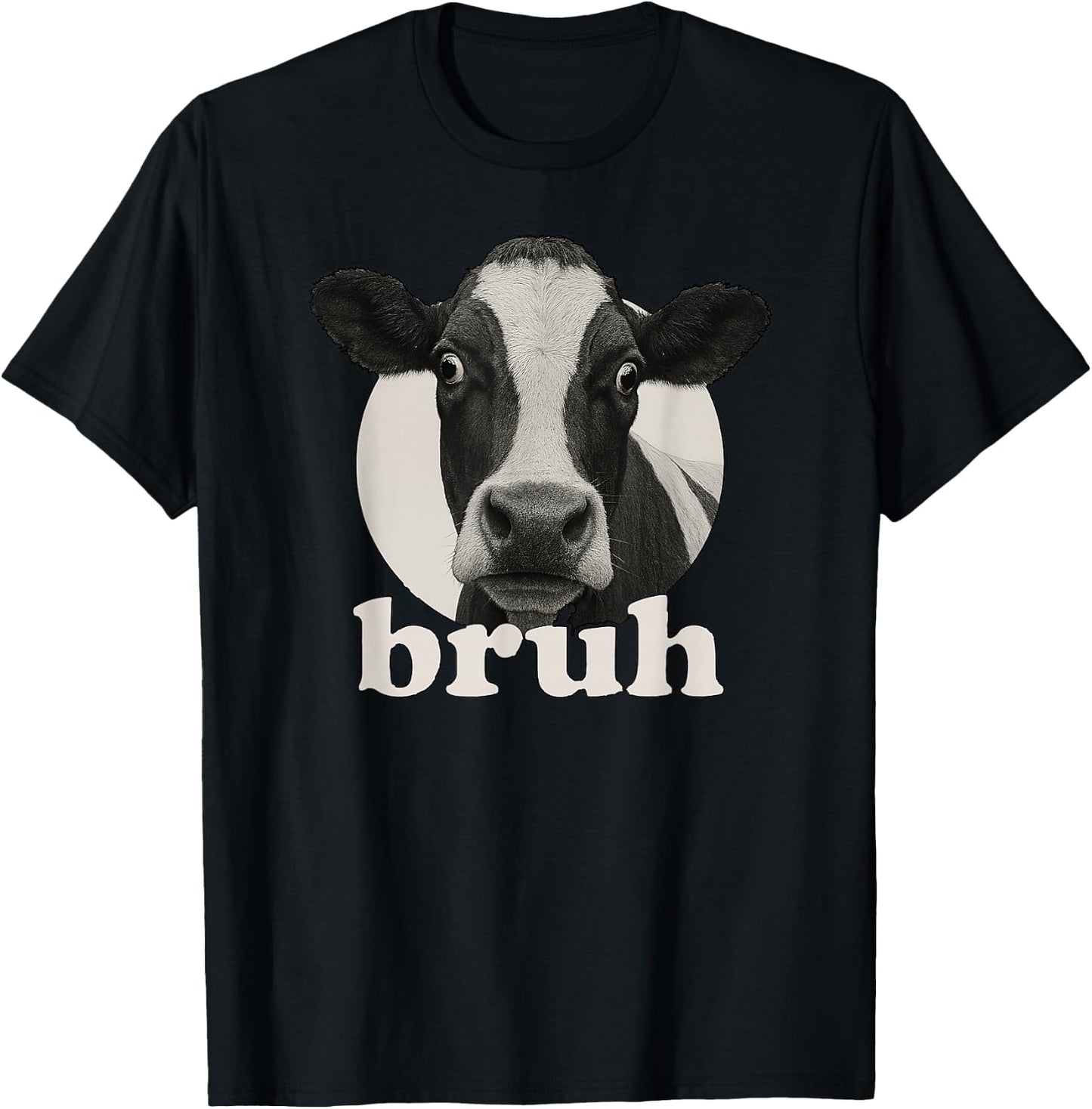 Funny Cow Bruh Humor Meme Zoo Day Boys Girls T-Shirt - T-Shirt | Black
