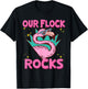 Our Flock Rocks Flamingo Matching Family Vacation Group T-Shirt - T-Shirt | Black