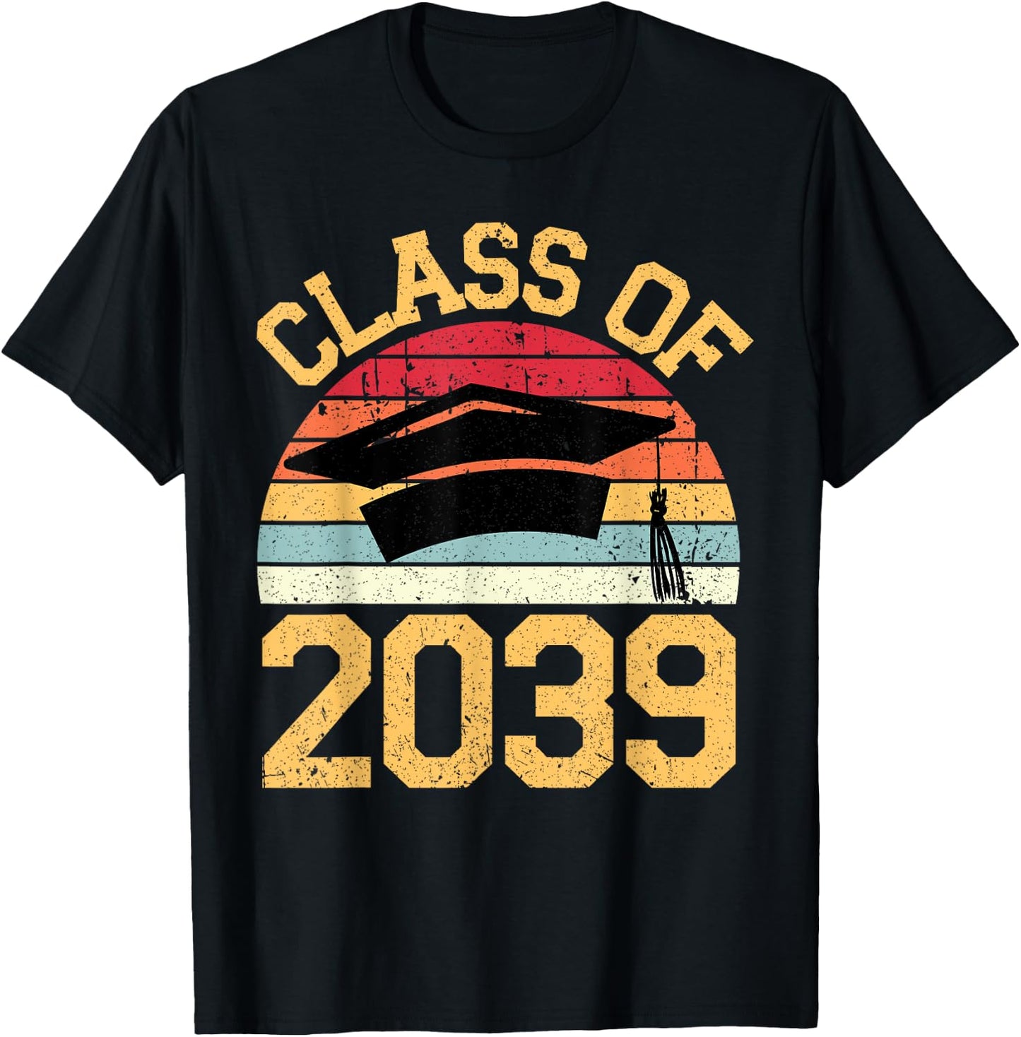 Class of 2039 Grow With Me First Day of School Graduation T-Shirt - T-Shirt | Black