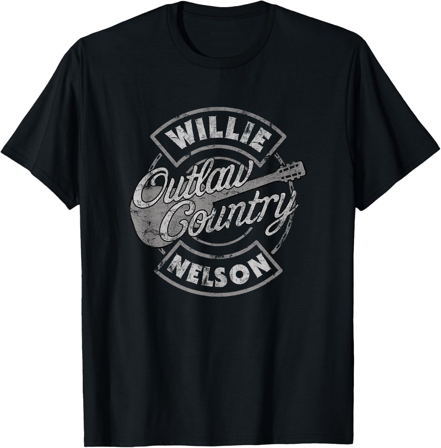 Offizielles Willie Nelson Outlaw Country T-Shirt - T-Shirt | Black