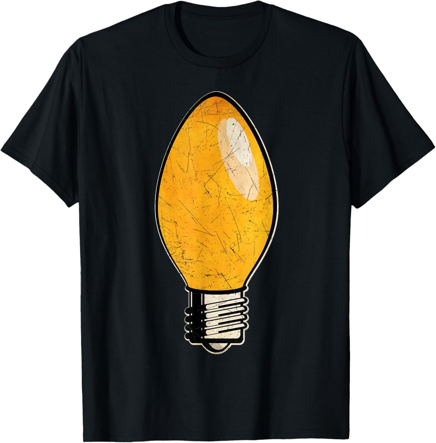 Vintage Orange Christmas Tree Light Bulb T-Shirt - T-Shirt | Black