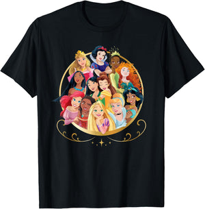 Disney Princess Royal Friends Group T-Shirt - T-Shirt | Black