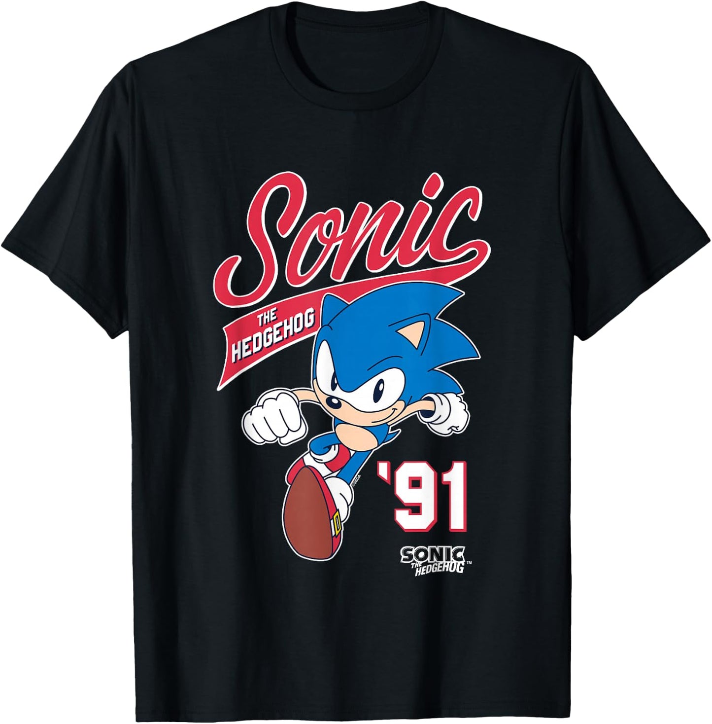 Sonic The Hedgehog '91 Epic Run Sports Style Logo T-Shirt - T-Shirt | Black