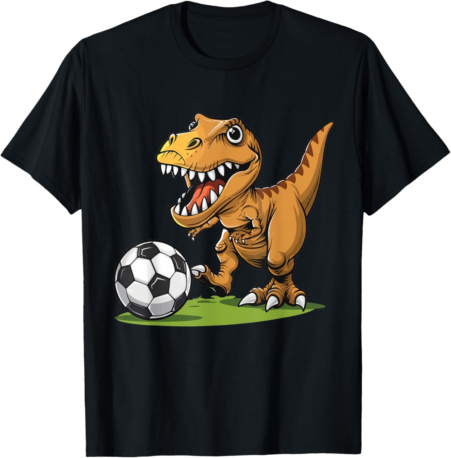 T-Rex spielt Fußball, Fußball für Kinder T-Shirt - T-Shirt | Black