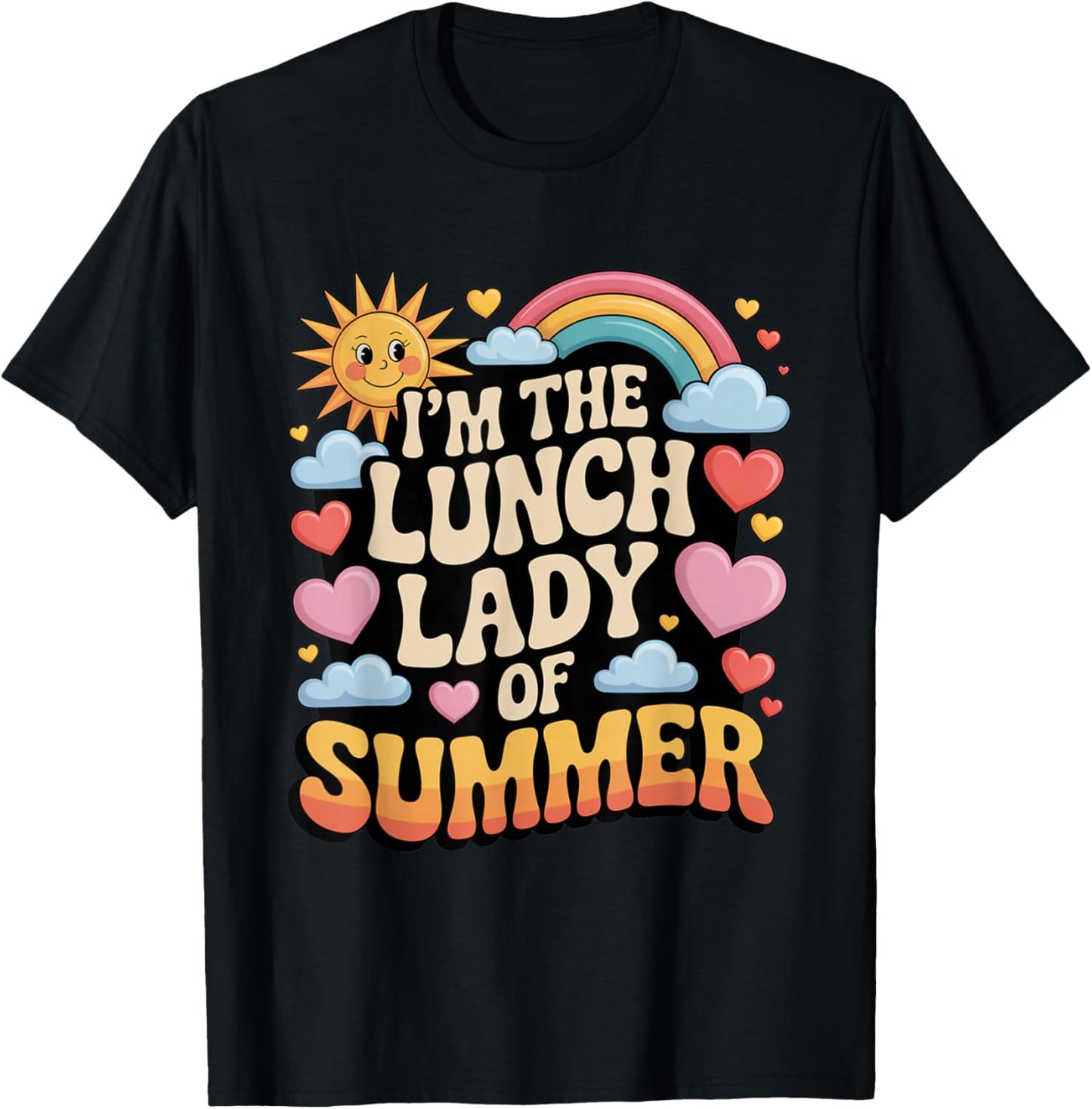 I'm The Lunch Lady of Summer Groovy Retro School Cafeteria T-Shirt - T-Shirt | Black