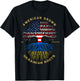 American Grown with Ukrainian Roots Tree Vintage USA Flag T-Shirt - T-Shirt | Black