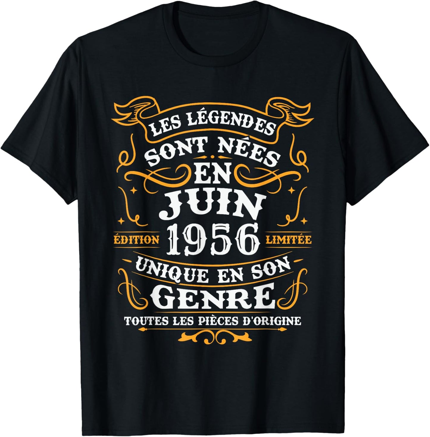 Vintage Cadeau d'anniversaire 70 Ans Nés en Juin 1956 T-Shirt - T-Shirt | Black