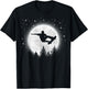 Funny Skateboarder Silhouette Skateboarding Moon Forest T-Shirt - T-Shirt | Black