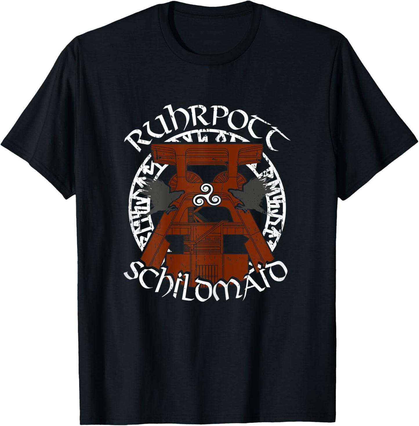 Damen Ruhrpott Schildmaid Runenkreis Zeche Nrw Wikinger Schildmaid T-Shirt - T-Shirt | Black