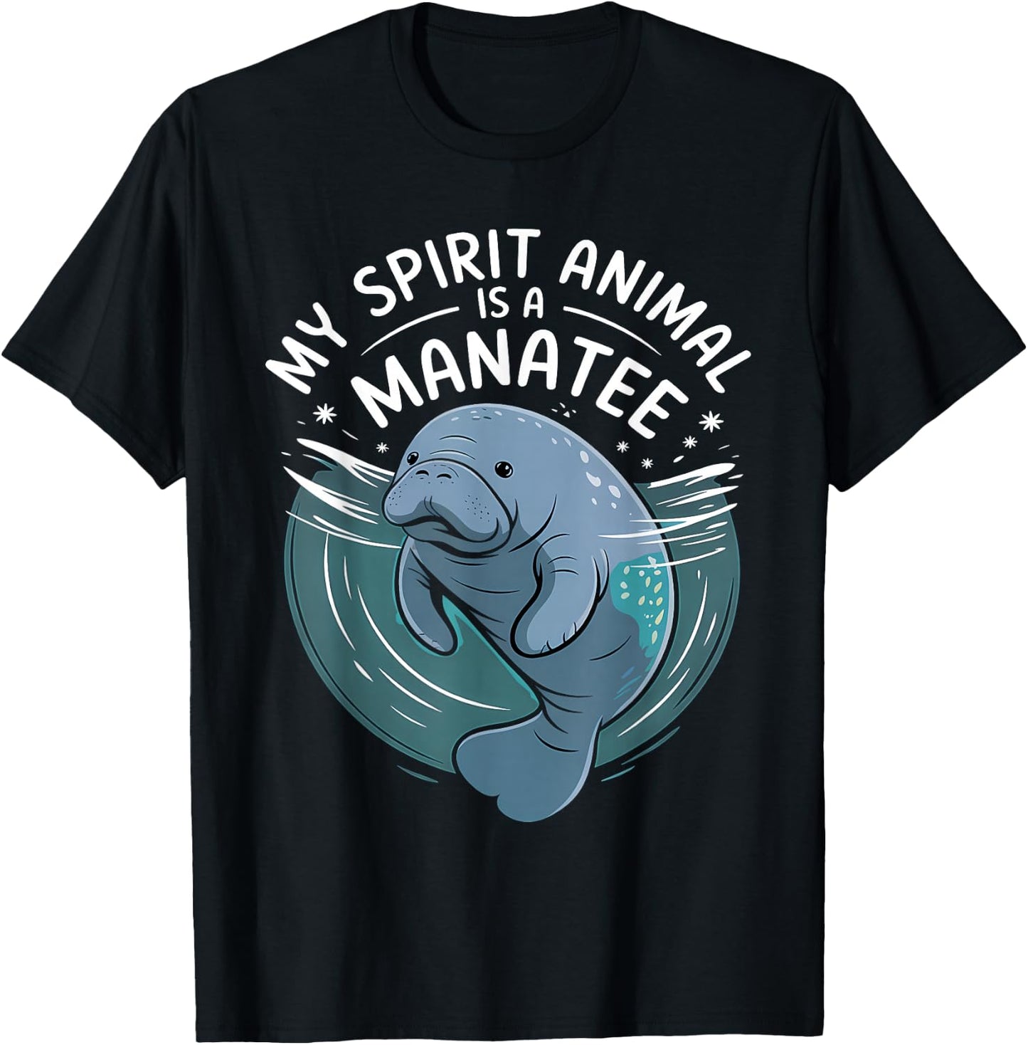 My Spirit Animal Is A Manatee Marine Biologist Funny Manatee T-Shirt - T-Shirt | Black