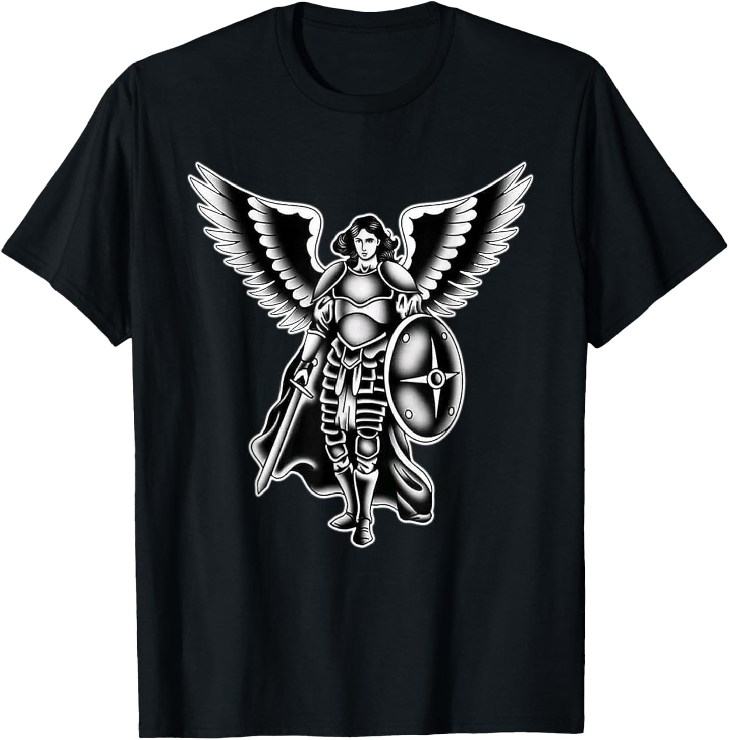 Archangel Michael Saint Angel Warrior T-Shirt - T-Shirt | Black